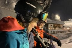 Skigondel in der Nacht